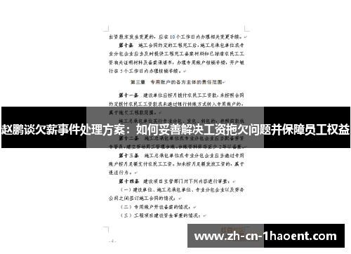 赵鹏谈欠薪事件处理方案：如何妥善解决工资拖欠问题并保障员工权益