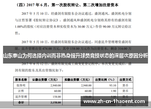 山东泰山为何选择内训而非热身提升球员竞技状态的深层次原因分析